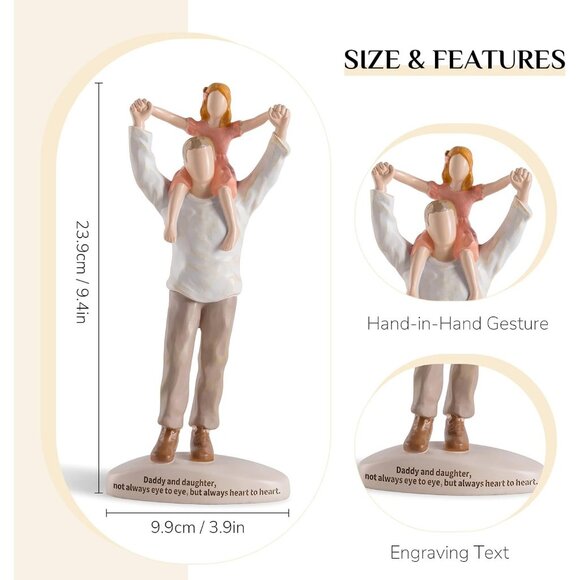 Best Fathers Day Daughter Birthday Gift Resin Figurines Statue - Picture 3 of 8